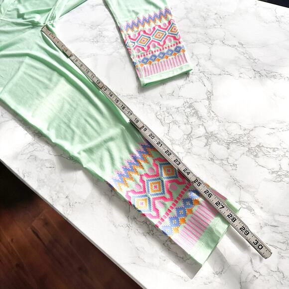 Kari Traa Air Base Layer Pant Mint Ankle Pattern Leggings women's size medium - Picture 14 of 14